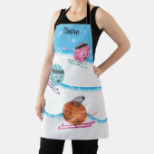 スキーヤーン冬クリスマスクロシェのフックのクラフトショー エプロン (インサイチュ)