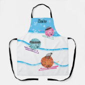 スキーヤーン冬クリスマスクロシェのフックのクラフトショー エプロン (正面)