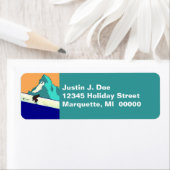 スキーヤー下り坂差出人住所ラベル ラベル (インサイチュ)