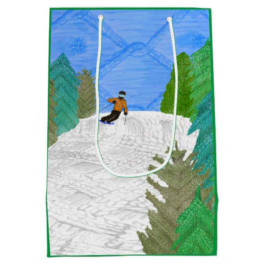 スキーヤー抱き枕 ミディアムペーパーバッグ (裏面)