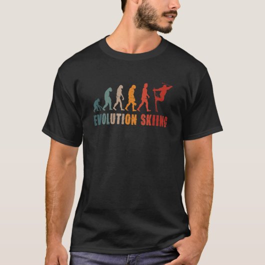 スキーヤー用スキーギア進化スキーデザイン1 Tシャツ (正面)