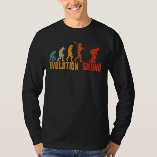 スキーヤー用スキーギア進化スキーデザイン2 Tシャツ (正面)
