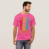 スキーヤー用スキーヤーヴィンテージレトロ Tシャツ (正面フル)