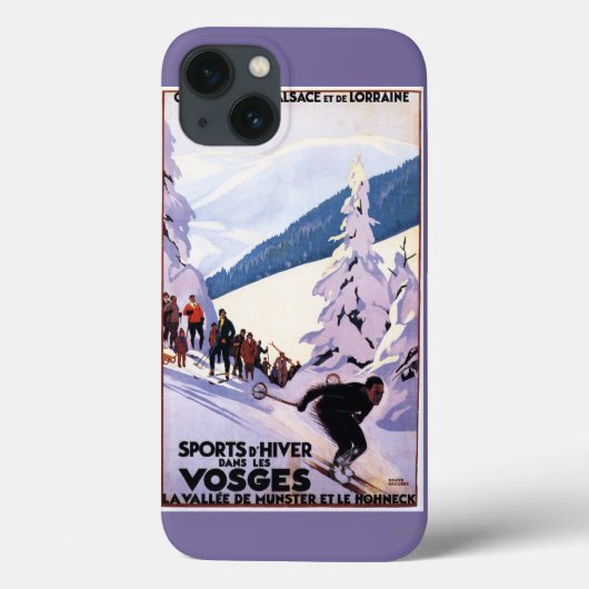 スキーヤー観戦ポスター Case-Mate iPhoneケース (裏面)