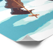 スキーヤー運ズスノースキー – アイダホ ポスター (角)