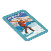 スキーヤー運ズスノースキー – ワシントン マグネット (右側)