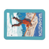 スキーヤー運ズスノースキー – ワシントン マグネット (横)