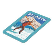 スキーヤー運ズスノースキー – ワシントン マグネット (左側)