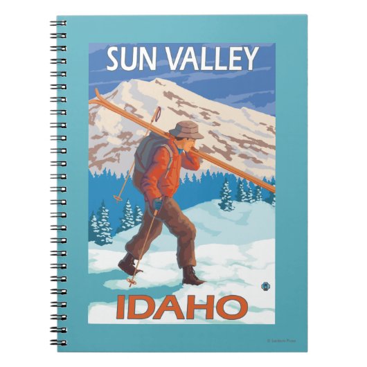 スキーヤー運ズスノースキー – ヴィンテージ旅行2 ノートブック (正面)