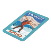 スキーヤー運ズスノースキー – ヴィンテージ旅行2 マグネット (左側)