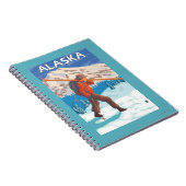 スキーヤー運ズスノースキー – ヴィンテージ旅行3 ノートブック (右側)