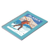 スキーヤー運ズスノースキー – ヴィンテージ旅行3 ノートブック (左側)