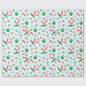 スキーヤー雪スキーのクリスマスホリデーギフト ラッピングペーパー (フラット)