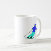 スキーヤー雪スキー コーヒーマグカップ (正面右)