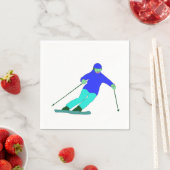 スキーヤー雪スキー スタンダードカクテルナプキン (インサイチュ)