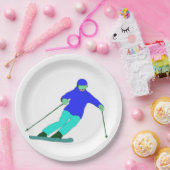 スキーヤー雪スキー ペーパープレート (パーティー)