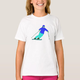 スキーヤー雪スキー Tシャツ