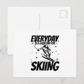スキーヤー |アプレススキースキースキースキー場でスキー場で休暇の贈り物 ポストカード (正面/裏面)