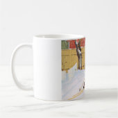 スキーヤー（スキーを持つ少年） （冬のシーン） コーヒーマグカップ (左)