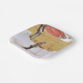 スキーヤー（スキーを持つ少年） （冬のシーン） ペーパープレート (傾斜あり)