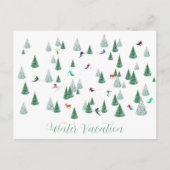 スキーヤー – スキーウィンターバケーションパーソナライズされた シーズンポストカード (正面)