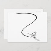 スキーヤー |スキースキーで冬の贈り物|過去記事 ポストカード (正面/裏面)