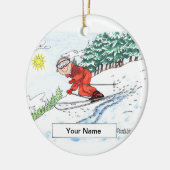 スキーヤー、雪 – 男性 セラミックオーナメント (左)