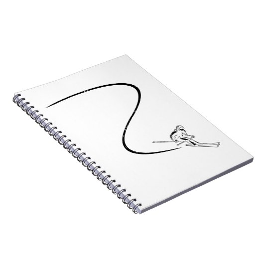 スキーヤー | Ski Skisスキーの冬の贈り物 ノートブック (右側)