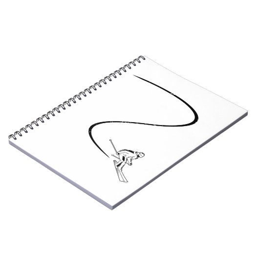 スキーヤー | Ski Skisスキーの冬の贈り物 ノートブック (左側)