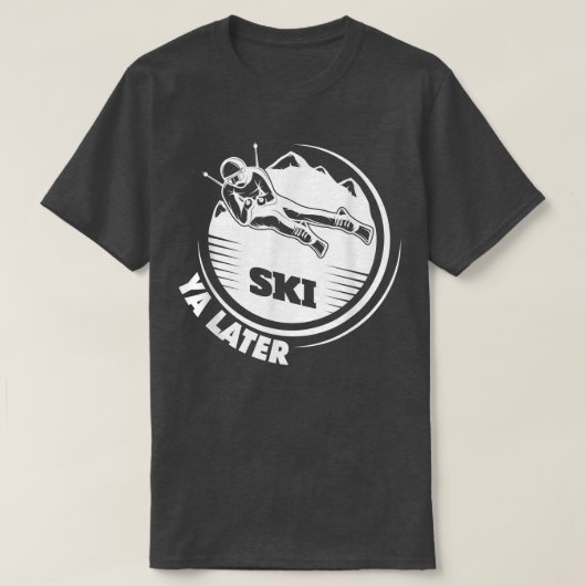 スキーヤ後のウィンタースポーツ雪の恋人スキー652 Tシャツ (デザイン正面)