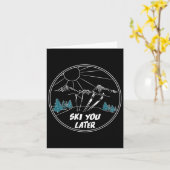 スキーユアアフターウィンタースポーツヴィンテージパウダー雪Sk カード (黄色い花)