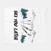 スキーユーレイタースキーリゾートウィンターシーン フリースブランケット (正面(横))