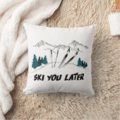スキーユーレイトスキーリゾートウィンターシーン クッション (ブランケット)