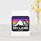 スキーランドフェアバンクスAlaskaスキースノーボーディングファミリー カード (黄色い花)