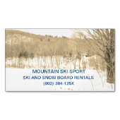スキーリゾート/スキーレンタル/スキーレッスンマウンテン マグネット名刺 (正面)