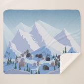 スキーリゾート：ヴィンテージマウンテンランドスケープ シェルパブランケット (正面(横))