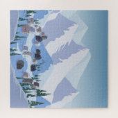 スキーリゾート：ヴィンテージマウンテンランドスケープ ジグソーパズル (横)