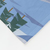 スキーリゾート:ヴィンテージマウンテンランドスケープ フリースブランケット (角)