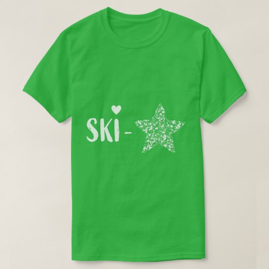 スキーリバースキースキースキースキースキースキーのアプレースキー Tシャツ (デザイン正面)