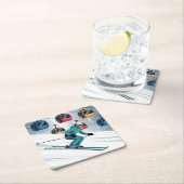 スキーリフトスキーアコースターセット スクエアペーパーコースター (インサイチュ)