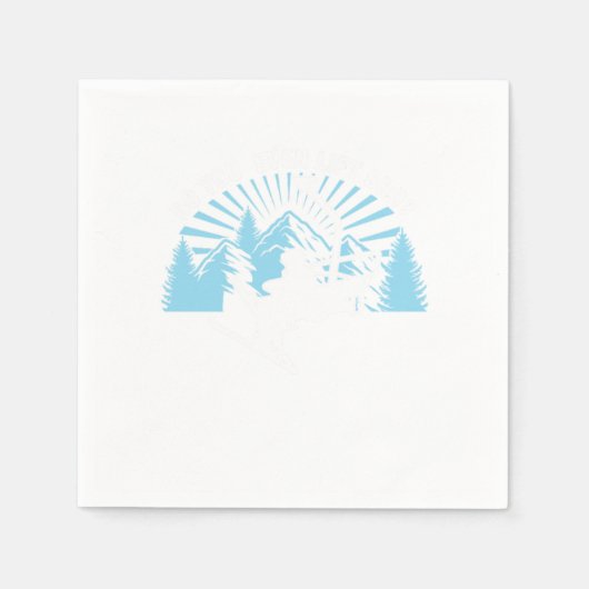 スキーリフトスキースキーヤースキー山冬スポーツギフト スタンダードカクテルナプキン (正面)