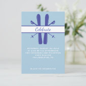 スキーリフトチケットバーバルミツワーパーティーカード 招待状 (スタンド正面)