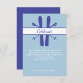 スキーリフトチケットバーバルミツワーパーティーカード 招待状 (正面/裏面)