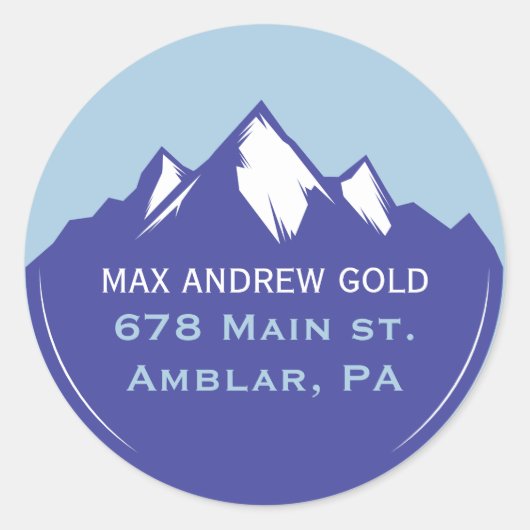 スキーリフトチケット招待状差出人住所シール ラウンドシール (正面)