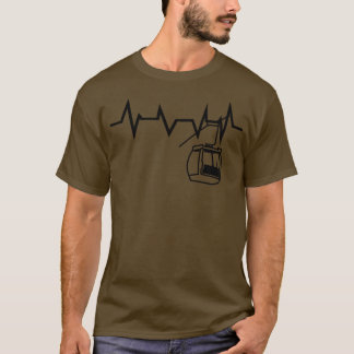 スキーリフトハートビートスキーヤー2 Tシャツ