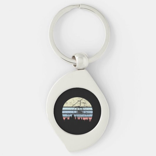 スキーリフトレトロ キーホルダー (正面)