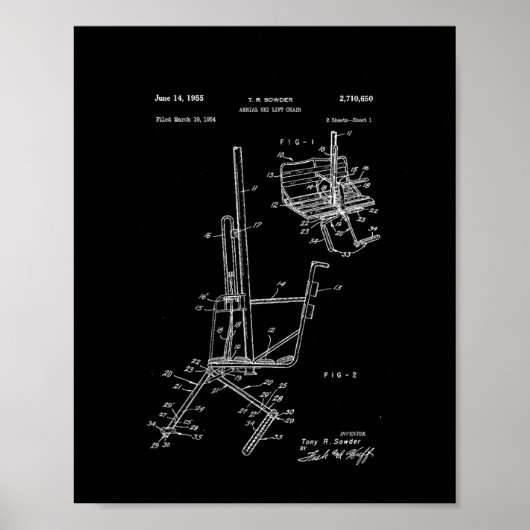 スキーリフト椅子の回路図 ポスター (正面)