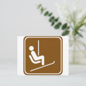 スキーリフト道路標識 ポストカード (スタンド正面)