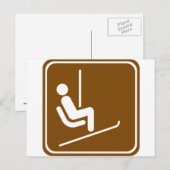 スキーリフト道路標識 ポストカード (正面/裏面)