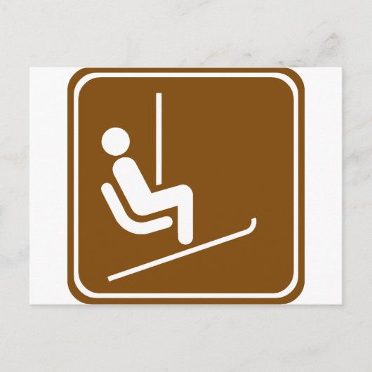 スキーリフト道路標識 ポストカード (正面)